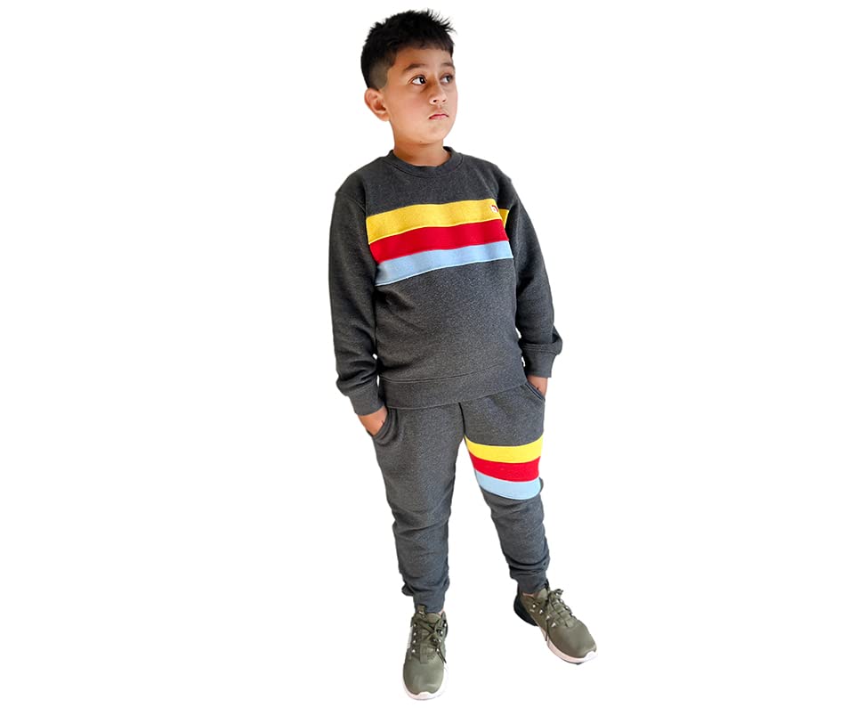 Bahob® Boys Girls Tracksuit, Unisex Jumper Sweatshirt and Jogger Bottoms Tracksuit Set for Kids 5-14 Years (Charcoal, 11-12 Years)