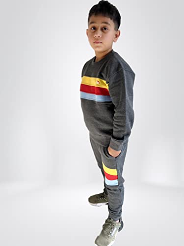 Bahob® Boys Girls Tracksuit, Unisex Jumper Sweatshirt and Jogger Bottoms Tracksuit Set for Kids 5-14 Years (Charcoal, 11-12 Years)
