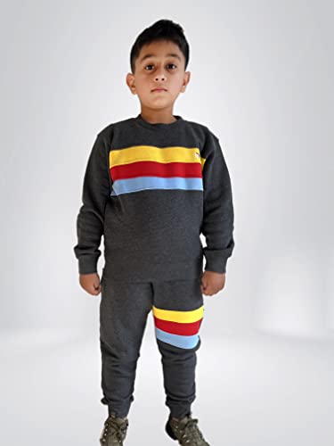 Bahob® Boys Girls Tracksuit, Unisex Jumper Sweatshirt and Jogger Bottoms Tracksuit Set for Kids 5-14 Years (Charcoal, 11-12 Years)
