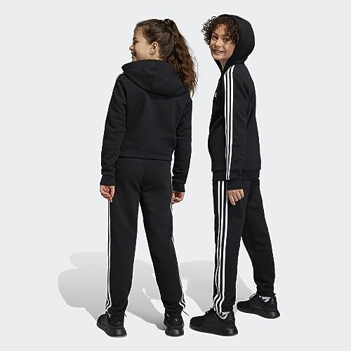 adidas Essentials 3-Stripes Fleece Joggers – Unisex Children's Trousers Black/White