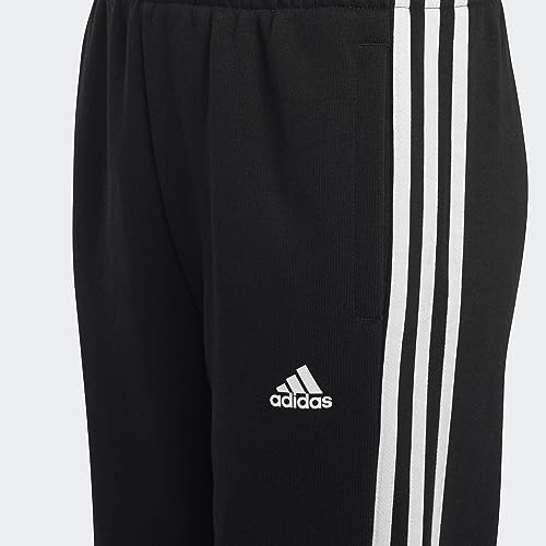 adidas Essentials 3-Stripes Fleece Joggers – Unisex Children's Trousers Black/White