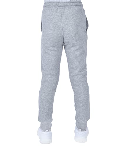 M17 Kids Boys Slim Leg Fleece Jogging Bottoms Casual Pants School PE Sports Trousers Joggers with Pockets - Grey Marl - (9 to 10 Years)