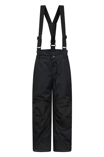 Mountain Warehouse Raptor Kids Snow Pants - Snowproof Boys Ski Trousers, Detachable Braces Bottoms - Ideal for Winter Skiing Holidays & Snowboarding Black 9-10 Years