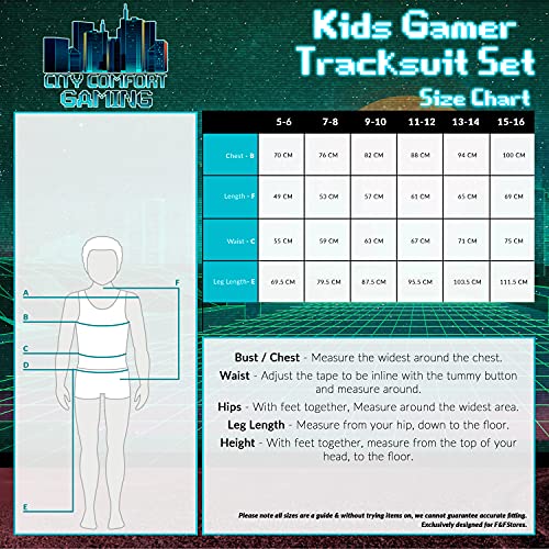 CityComfort Boys Tracksuit, Gaming Boys Hoodies and Joggers 5 to 16 years (Blue/Grey, 13-14 Years)