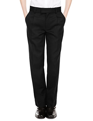 Westwood Boys Pull Up School Trousers Elasticated Pull On Black Grey Navy Age 2 3 4 5 6 7 8 9 10 11 12 13