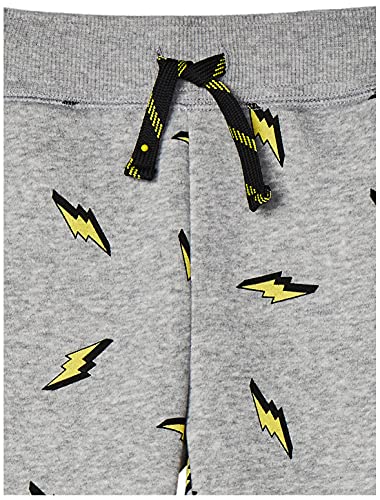 Amazon Essentials Boys' Fleece Jogger Tracksuit Bottoms (Previously Spotted Zebra), Pack of 2, Navy Heather/Grey, 5 Years