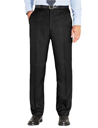 Listers Schoolwear Boys Generous Fit School Trousers Plus Size Elasticated Waist (Ages 7-18) XS - 5XL Sturdy Fit - Black Grey