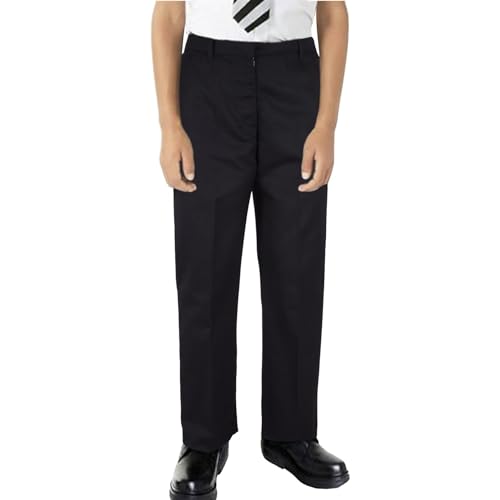A2Z 4 Kids Boys Pants Plain Regular Fit School Elasticated Waist - Boys UF Pant 780 Jet Black 13-14