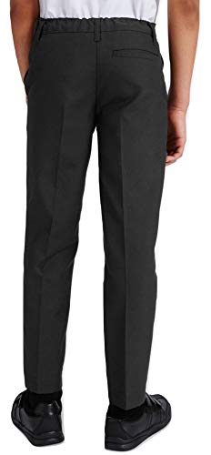 17/18 2pk Boys School Trousers (17.18 Years, Black)