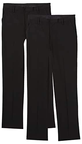 17/18 2pk Boys School Trousers (17.18 Years, Black)