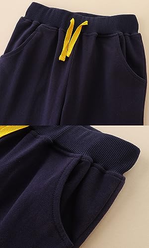 TCWWBB Boys Trousers Cotton Digger Pattern Sweatpants School Jogging Tracksuit Harem Pants with Pockets for Kids Age 3-4 Years