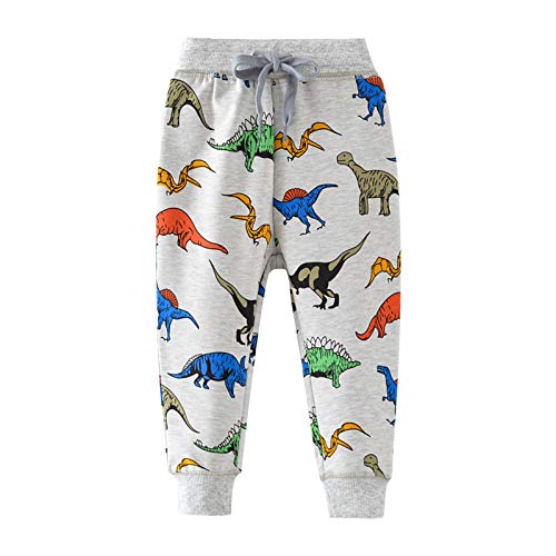 Little Hand Boys Sports Trousers Dinosaur Cotton Drawstring Pants Toddler Jogging Bottoms Sweatpant Age 5-6 Years
