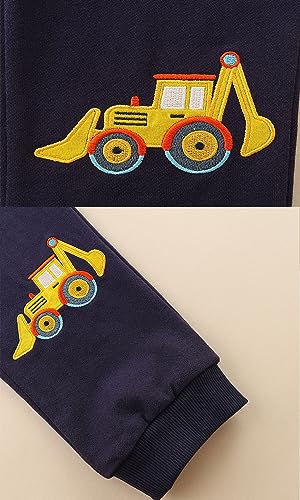 TCWWBB Boys Trousers Cotton Digger Pattern Sweatpants School Jogging Tracksuit Harem Pants with Pockets for Kids Age 3-4 Years