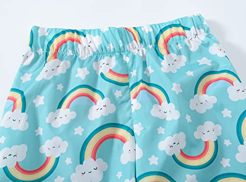 BLOMDES Rain Waterproof Pants Little Girls Outdoor Rain Trousers Kids Rain Rainwear for 4-5 Years