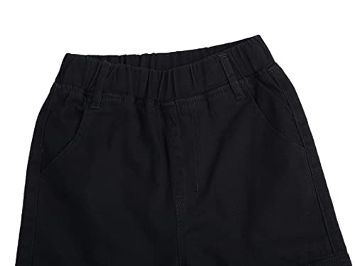 CAMLAKEE Boys Trousers Cargo Pants Kids School Jogging Bottoms Casual Streewear with Elastic Cuffs Black UK:13-14 Years (manufacturers's Size: 170)