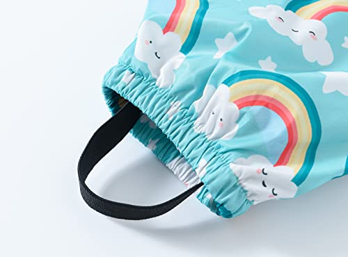 BLOMDES Rain Waterproof Pants Little Girls Outdoor Rain Trousers Kids Rain Rainwear for 4-5 Years