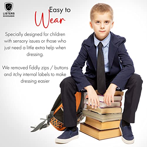 Listers Schoolwear Boys Pull Up School Elasticated Trousers Black Grey Navy Age 2 3 4 5 6 7 8 9 10 11 12 13 14 15 16 Years
