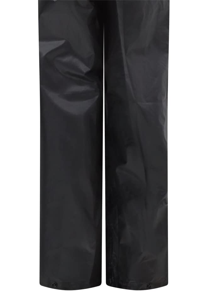 Kids Waterproof Rain Over Trousers Childrens Childs Boys and Girls Rainwear (13 Years, Black)