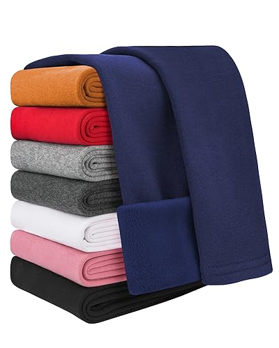 Auranso Girls Fleece Lined Thermal Leggings Cotton Winter Warm Thick Trousers Tights for Kids Navy, 11-13 Years