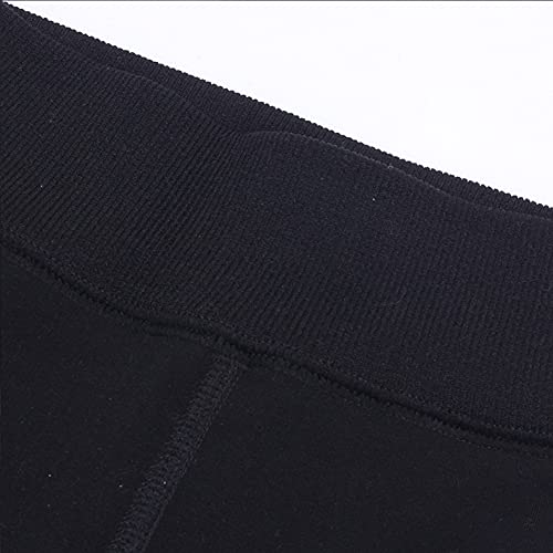 Girls Fleece Lined Leggings Cotton Thermal Trousers Winter Stretch High Waist Children Daily School Casual Solid Pants for Kids 3-12 Years - Pack of 2 Black