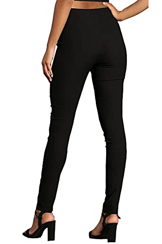 femiss Girls Black School Trousers Sizes 4 6 8 10 12 14 16 18 Women Work Office Skinny Strech Trousers (Black-10-31)