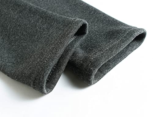 Dybker Girl Legging Cotton Kids Stretchy Pants Plain Tights Trouser Dance Full Length, Thick, Dark Gray, 120