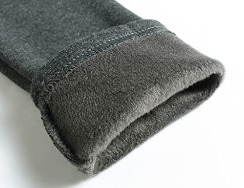 Dybker Girl Legging Cotton Kids Stretchy Pants Plain Tights Trouser Dance Full Length, Thick, Dark Gray, 120