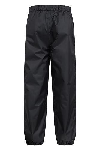 Mountain Warehouse Waterproof Fleece Lined Kids Trousers - Breathable Girls & Boys Pants, Taped Seams, Warm - for Walking, Travelling, Hiking Black 5-6 Years