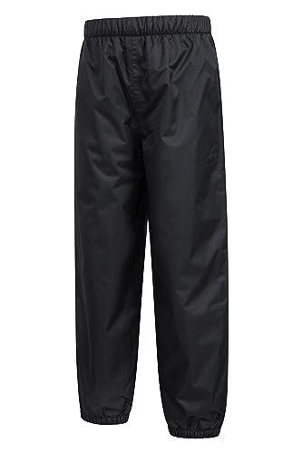 Mountain Warehouse Waterproof Fleece Lined Kids Trousers - Breathable Girls & Boys Pants, Taped Seams, Warm - for Walking, Travelling, Hiking Black 5-6 Years