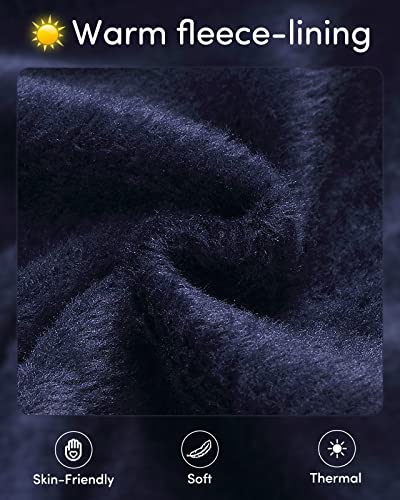 Domee Girls Fleece Lined Leggings Cotton Warm Winter Thermal Thick Trousers Navy Blue 8-9 Years (Manufacturing Size 150)