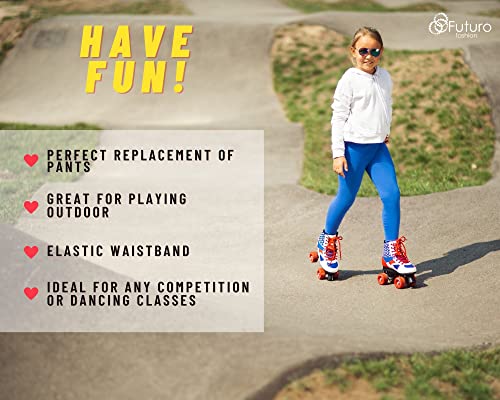 FUTURO FASHION Girls Children Full Length Plain Cotton Leggings Cycling Casual Wear Infant Trousers Leggings Solid Tights Pants for Kids Black 7 Years Child