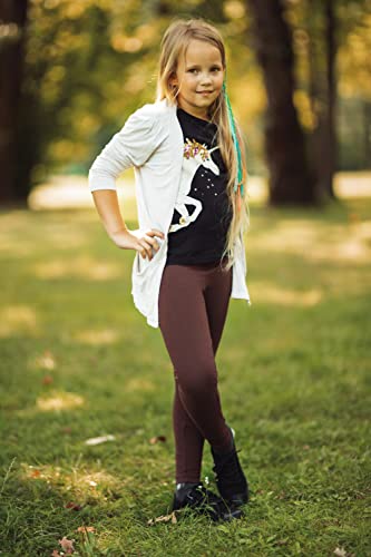 FUTURO FASHION Girls Children Full Length Plain Cotton Leggings Cycling Casual Wear Infant Trousers Leggings Solid Tights Pants for Kids Black 7 Years Child