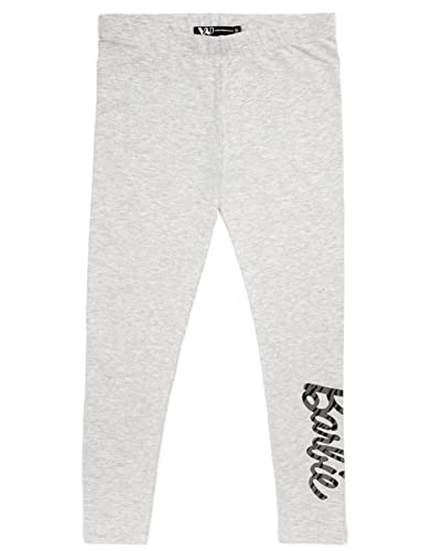 Barbie Leggings 2 Pack Girls | Kids Zebra Animal Print Black Grey Trousers with Elasticated Waist | Presents for Her 5-6 Years