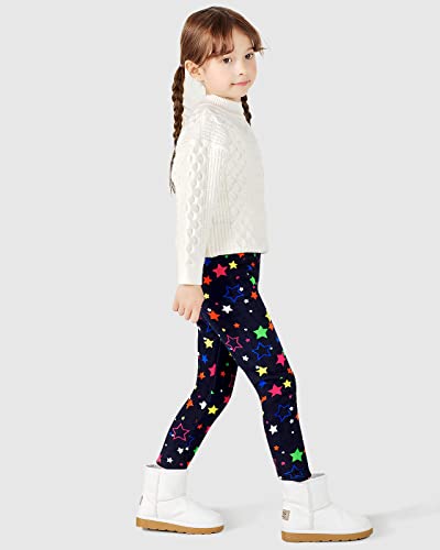 Adorel Girls Fleece Lined Leggings Winter Trousers Pack of 2 Dots & Stars 4-5 Years (Manufacturer Size 110)