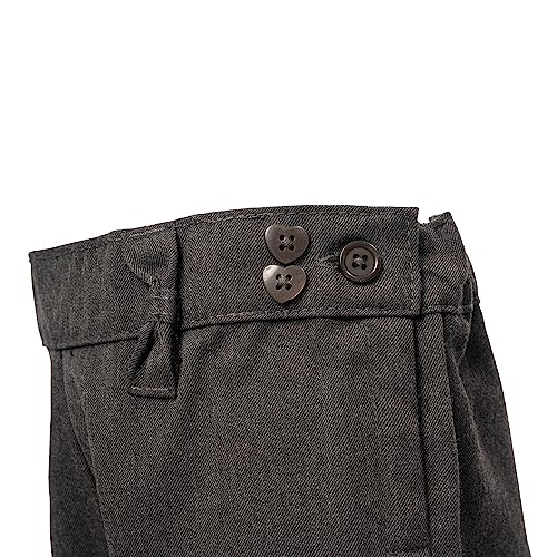 2 Pack Girls Trousers for School Uniform Adjustable Non Iron for Ages 4 to 10 Years, 7-8 Years Grey