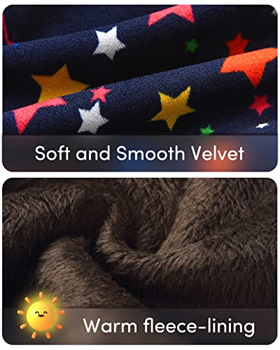 Adorel Girls Fleece Lined Leggings Winter Trousers Pack of 2 Dots & Stars 4-5 Years (Manufacturer Size 110)