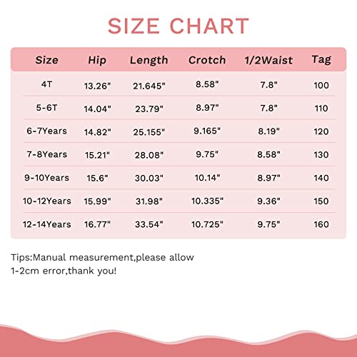 JOCMIC 5 Pack Girls Leggings Full Length Kids Toddler Leggings Girls School Trousers Pants 5-14 Years