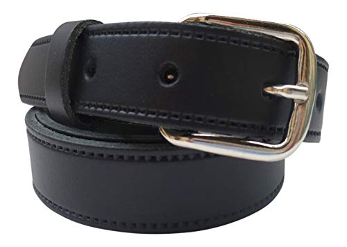 Streeze Boys Real Leather Belt. Made in UK. Children's Black Leather School Belt Sizes 14" - 30" (waist 28"-30", Black)