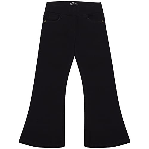 A2Z 4 Kids Girls Denim Jeans Comfort Stretchy Flared Bell Bottom Pants - Jeans JN36 Jet Black 11-12