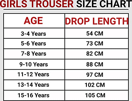 School Uniform Trouser Girls Back to School UK Half Elasticated Waist Slim Fit Trouser (13-14 Years, Grey)