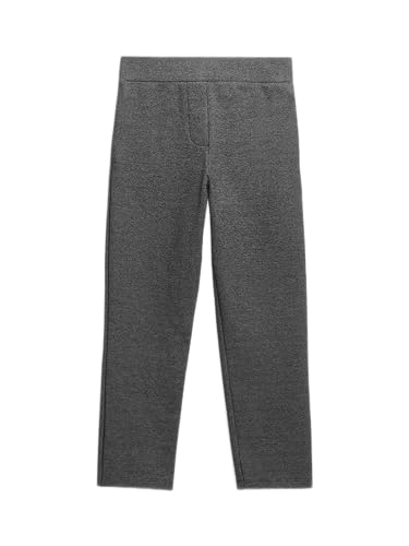 Girls Jersey School Trousers Pull Up Slim Leg School Uniform Heart Pendant Ages 3-18y Grey