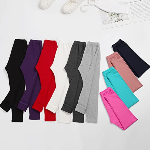 JOCMIC 5 Pack Girls Leggings Full Length Kids Toddler Leggings Girls School Trousers Pants 5-14 Years