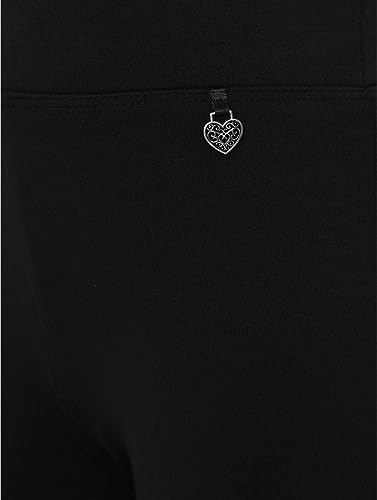 Girls Jersey School Trousers Pull Up Slim Leg School Uniform Heart Pendant Ages 3-18y Grey