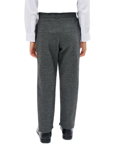 Girls Jersey School Trousers Pull Up Slim Leg School Uniform Heart Pendant Ages 3-18y Grey