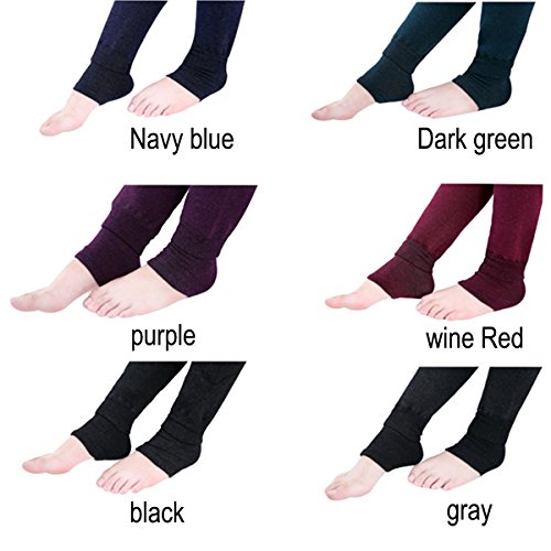 Yodensity Girls Full Length Warm Thick Cotton Leggins, Gray, L