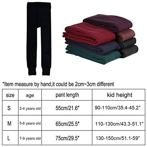 Yodensity Girls Full Length Warm Thick Cotton Leggins, Gray, L