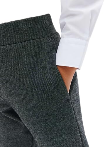 Girls Jersey Pull Up School Trousers School Uniform Heart Pendant Ages 3-18y Grey