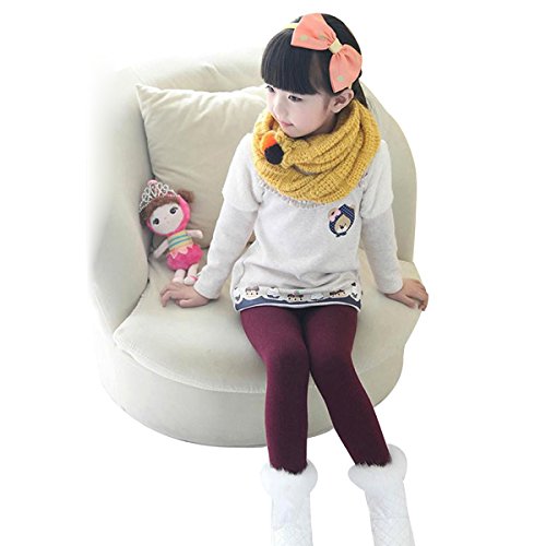 Yodensity Girls Full Length Warm Thick Cotton Leggins, Gray, L