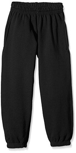 Fruit of the Loom Unisex Kids Elasticated Cuff Classic Jog Pants, Black, 12-13 YEARS (Manufacturer Size: 152)
