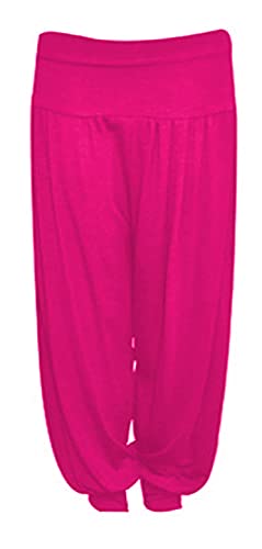 Fashion Oasis New Children's Girl's Harem Ali Baba Baggy Pants Trousers Ages 7-8, 9-10, 11-12 & 13 Fuchsia Pink